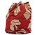 Borsa a spalla con catena CHANEL in tela rossa oro CC Auth 114940 Rosso D'oro - vista 13