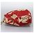 Borsa a spalla con catena CHANEL in tela rossa oro CC Auth 114940 Rosso D'oro - vista 3