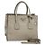 PRADA Borsa a mano in pelle 2 vie Beige Argento Auth am7940