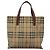Borsa a mano in PVC beige marrone a quadri Nova di BURBERRY oro Auth BD438 D'oro - vista 2