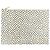 Clutch con zip a pois Saint Laurent in pelle bianca Nero