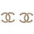 NEUE CHANEL CC LOGO METALLKETTEN-OHRRINGE Golden