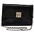 Céline Borsa a Spalla CELINE Chain Smalto Nero Argento Auth ar13323