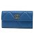 Chanel 19 Langer Geldbeutel aus blauer Lammleder