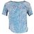Camiseta de seda azul con estampado de leopardo Sandro