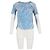 Camiseta de seda azul con estampado de leopardo Sandro - vista 4