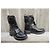 Botines Twin Set de piel negra con relieve de cocodrilo Negro - vista 3