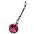 Orecchini pendenti in cristallo di strass rosa rubino rosso argento Christian Dior - vista 4