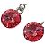 Orecchini pendenti in cristallo di strass rosa rubino rosso argento Christian Dior - vista 5