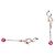 Orecchini pendenti in cristallo di strass rosa rubino rosso argento Christian Dior - vista 8