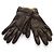 Autre Marque Braune Lammlederhandschuhe mit Cashmere-Futter Größe S