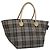Burberry Nova Check Tote Bag aus Nylon in Beige mit blauer Etikette, silber authentisch bs23441
