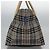 Burberry Nova Check Tote Bag aus Nylon in Beige mit blauer Etikette, silber authentisch bs23441 - Ansicht 4