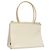 Borsa Tote Salvatore Ferragamo Smalto Bianco Argento Auth bs23225