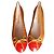 Ballerine Chanel Camello e Rosso in Pelle Vernice