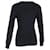 Schwarzer Wollpullover mit Strickknopfdetails von Balmain Blau Marineblau  - Ansicht 3