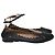 Chloé Scallop Accent Ankle Strap Ballet Flats in Black Leather