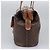 Céline Borsa a spalla in tela Macadam CELINE in pelle PVC marrone Auth 113333 - vista 4