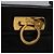 Borsa a mano in pelle Gancini di Salvatore Ferragamo 2way Nero Oro Auth MY114 - vista 18