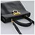 Borsa a mano in pelle Gancini di Salvatore Ferragamo 2way Nero Oro Auth MY114 - vista 6