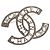 Spilla in metallo argento CHANEL COCO Mark CC Auth bs23017