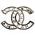 Spilla in metallo argento CHANEL COCO Mark CC Auth bs23017 - vista 3