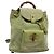 Bamboo Mochila Gucci em couro camurça verde e dourado 003 1956 0030 Auth nb201