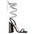 Sandali con tacco Miu Miu in satin nero con laccio alla caviglia - vista 14