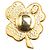 Chanel Gold Gold Plated Resin Four Leaf Clover Brooch Golden - view 2