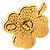 Chanel Gold Gold Plated Resin Four Leaf Clover Brooch Golden - view 3