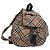 BURBERRY Nova Check Blue Label Backpack Nylon Beige Silver Auth am7971 Silvery