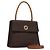 Céline Borsa a mano in tela Macadam CELINE in pelle PVC 2 vie marrone Auth EC148
