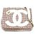 Chanel CC Coco Mark Flap Pochette Bag White Red
