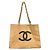 Chanel Vintage Canvas Schultertasche Schwarz Beige
