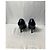 Timeless Schwarze Leder-Pumps mit CC-Kettendetail von Chanel - Ansicht 12