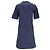 Abito camicia midi con cintura Prada in cotone blu navy - vista 3