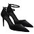 Stuart Weitzman Stuart 85 Riemchenpumps aus schwarzem Kalbsleder - Ansicht 3