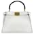 Fendi Peekaboo Mini Handbag White Navy blue Leather  ref.2106258