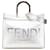 Fendi Silver Medium Metallic Leather Sunshine Shopper Tote Silvery Pony-style calfskin  ref.2106377