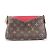 Louis Vuitton Monogram Pallas Clutch Bag Brown Red