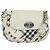 Borsa in tela e pelle Burberry Nova Check Blue Label bianca argento autentica EC349 Bianco