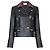 Christopher Kane Lederjacke Schwarz mit Tartan Kragen Biker Jacke Mehrfarben