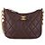 Timeless Bolsa hobo Chanel CC em couro marrom com corrente mista acolchoada Vermelho