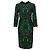Autre Marque N 21 Brocade Midi Langarmkleid aus grünem Polyester
