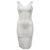 Mini abito in bandage criss cross Herve Leger in rayon argento