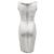 Mini abito in bandage criss cross Herve Leger in rayon argento - vista 3