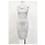 Mini abito in bandage criss cross Herve Leger in rayon argento - vista 6