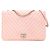 Chanel Rosa Chevron Pelle di Vitello Studded Full Flap