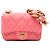 Chanel Mini Flap de piel de cordero acolchada rosa Funky Town
