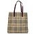 Borsa a Spalla Burberry Nova Check PVC Beige Rosso Vino Argento Auth EC077 Bordò - vista 2